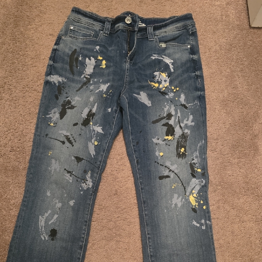 INC International Concepts Artistic Blue Boyfriend Jeans